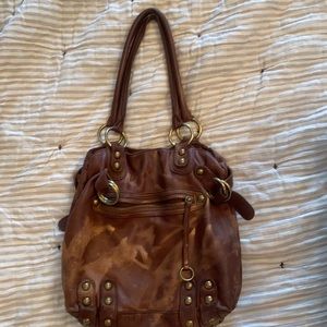 Lines pelle Gorgeous acid wash brown leather bag I must have soft like butter